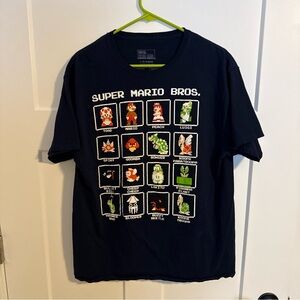 Nintendo Super Mario Bros Black Tee